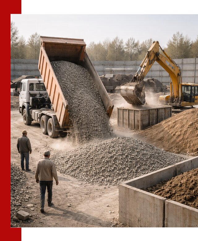 Доставка нерудных материалов с погрузкой и разгрузкой в Северодвинске