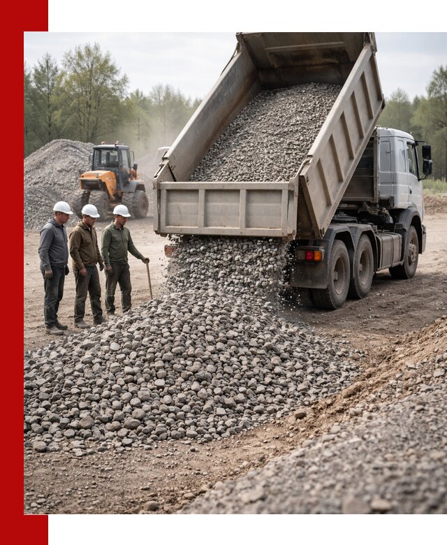 Доставка гравийного щебня фракции 70-120 в Северодвинске