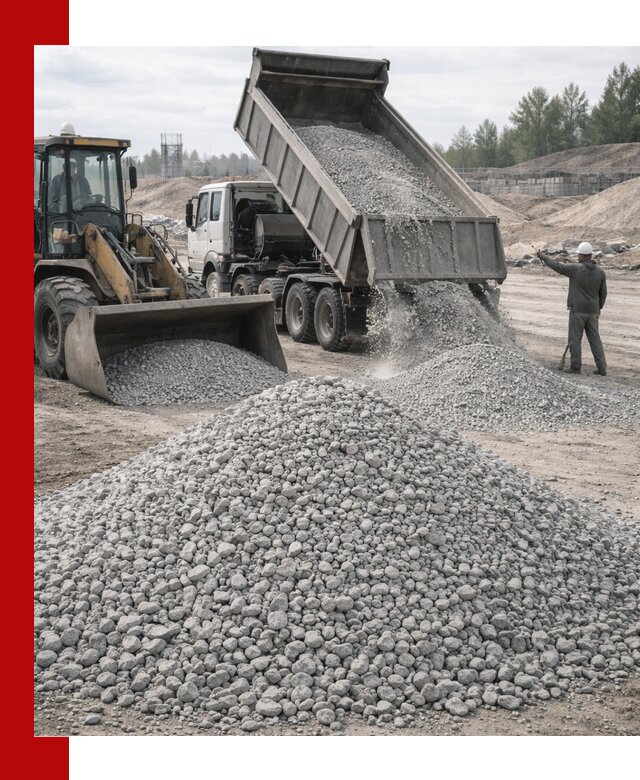 Доставка известнякового щебня фр. 5–20 в Северодвинске