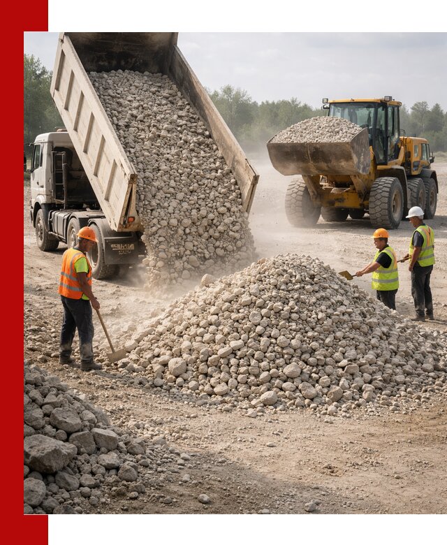 Доставка известнякового щебня фр. 40-70 в Северодвинске