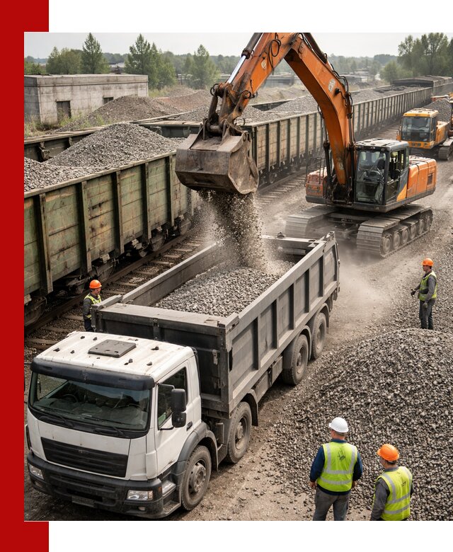 Железнодорожный щебень фракция 25–60 для поставок в Северодвинске