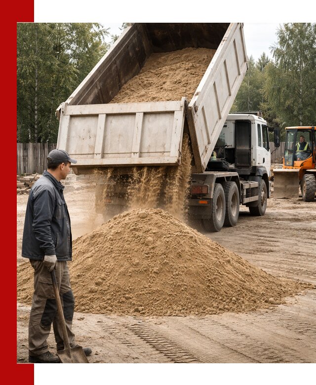 Доставка и продажа песка с разгрузкой в Северодвинске