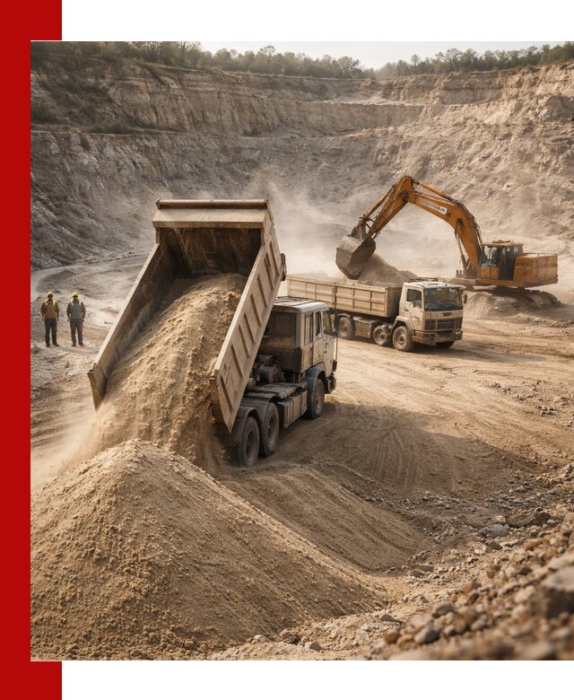 Карьерный песок навалом с доставкой в Северодвинске