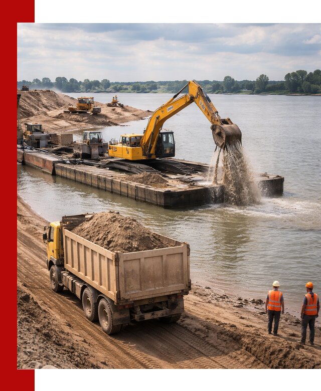 Намывной песок с доставкой в Северодвинске оптом и в розницу