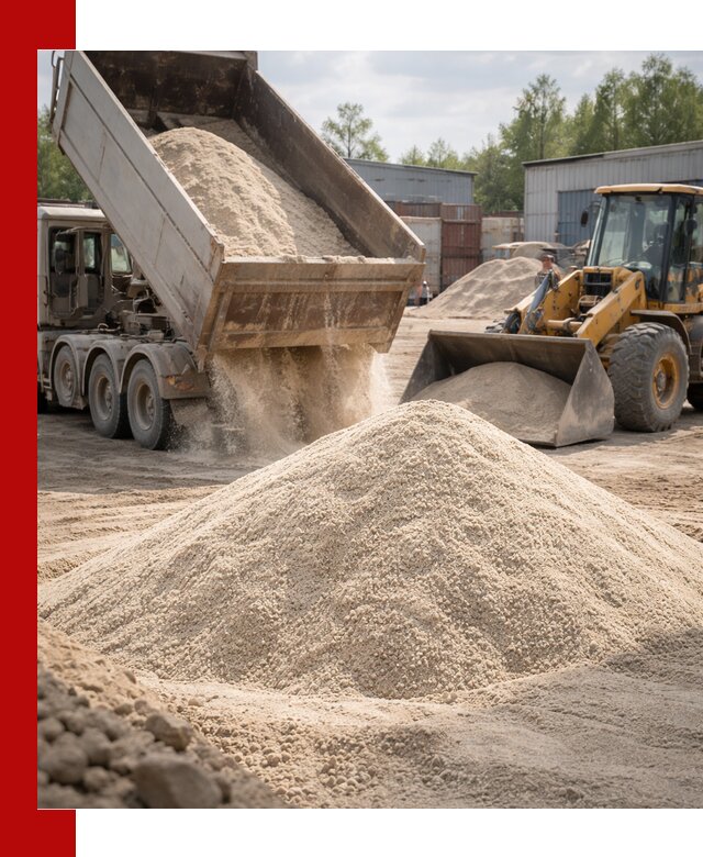 Кварцевый песок с доставкой в Северодвинске для строительных работ