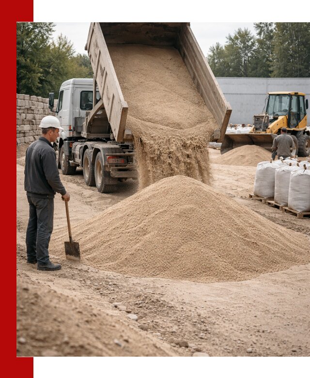 Кварцевый песок фракция 0–3 мм с доставкой в Северодвинске