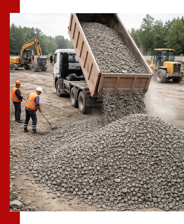 Доставка гравия фракции 40-70 в Северодвинске оптом и в розницу