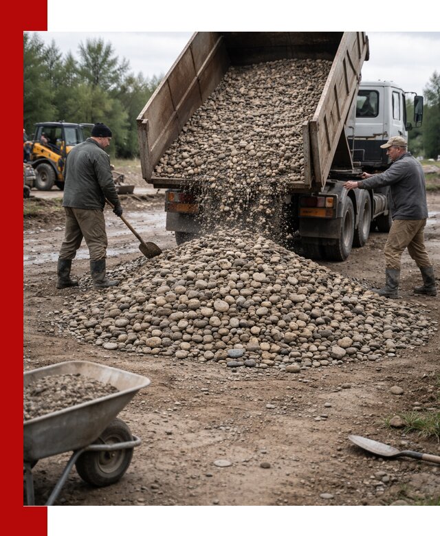 Доставка гальки речной оптом и в розницу в Северодвинске