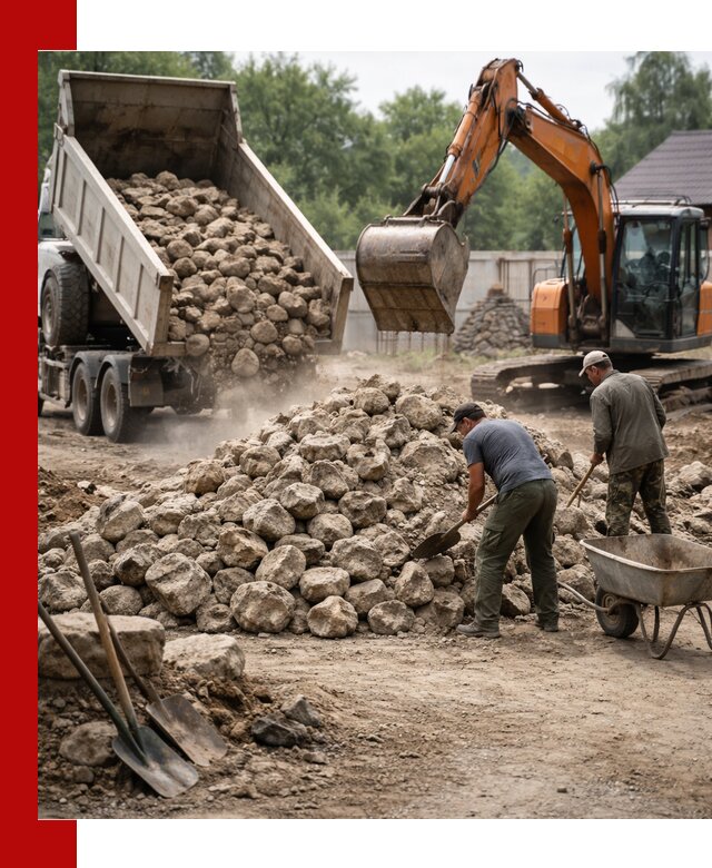 Доставка и разгрузка бутового камня в Северодвинске