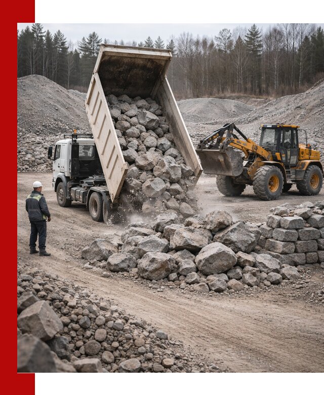 Доставка и продажа бутового гранитного камня в Северодвинске