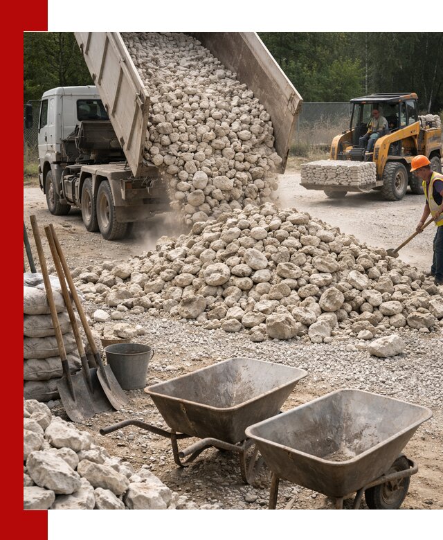 Доставка и продажа бутового известнякового камня в Северодвинске