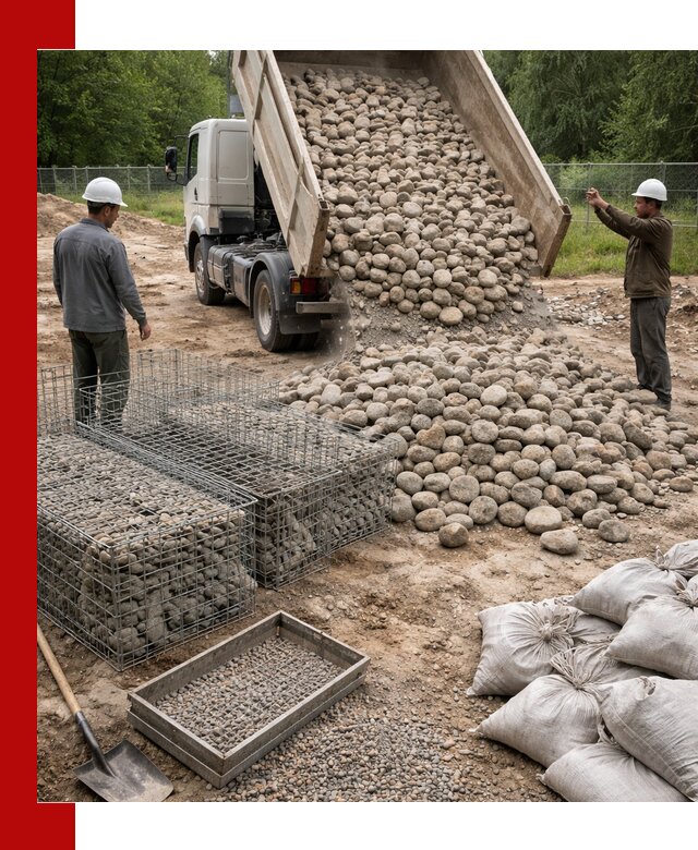 Камень для габионов фракция 70–151 в Северодвинске