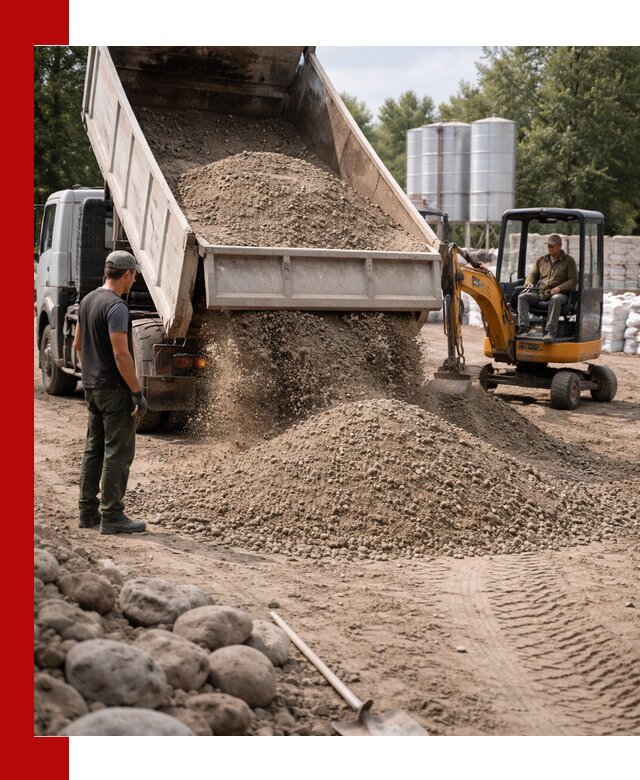 Доставка ПГС С3 в Северодвинске самосвалами и миксерами