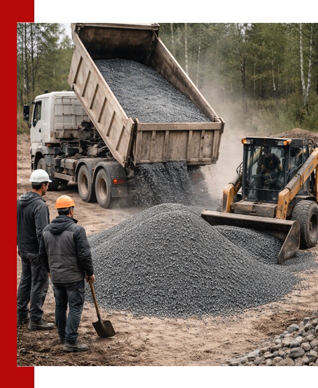Гранитный отсев 0-5 с доставкой и разгрузкой в Северодвинске