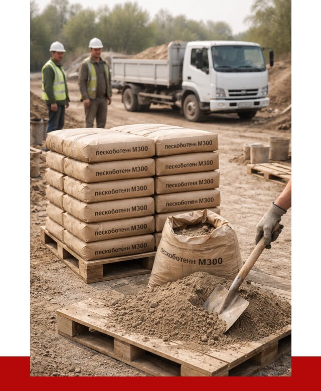 Пескобетон М300 в Северодвинске с доставкой от 4706 р. за куб | ПРОНЕРУДСвр