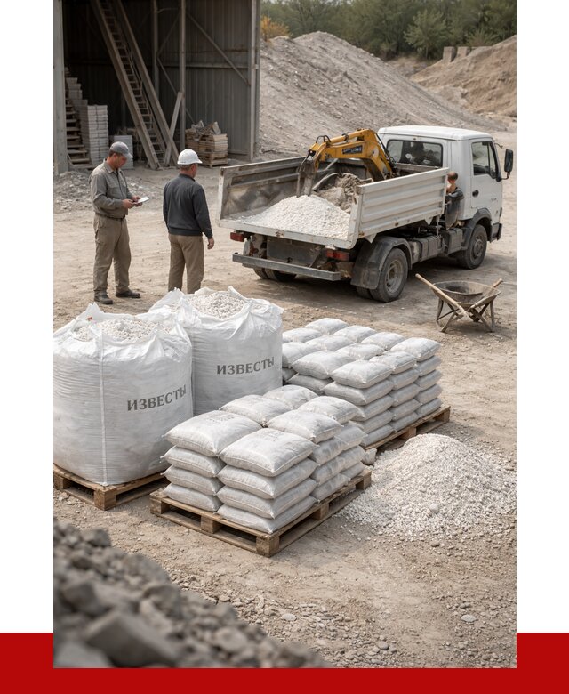 Известь строительная в Северодвинске с доставкой от 4251 р. | ПРОНЕРУДСвр