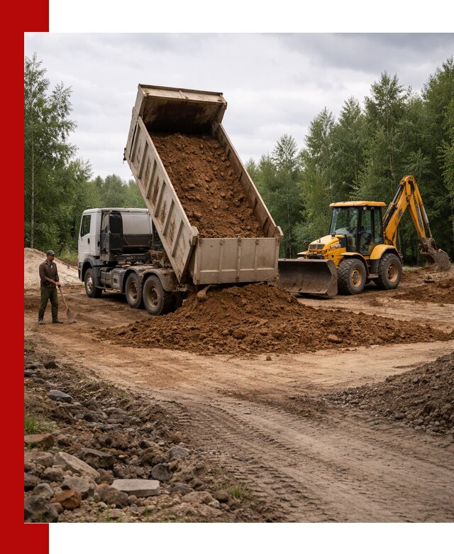Доставка суглинка самосвалами в Северодвинске подсыпка и планировка