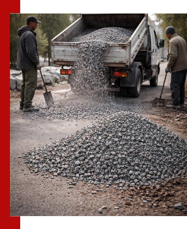 Гранитная крошка для посыпки дорог и тротуаров в Северодвинске