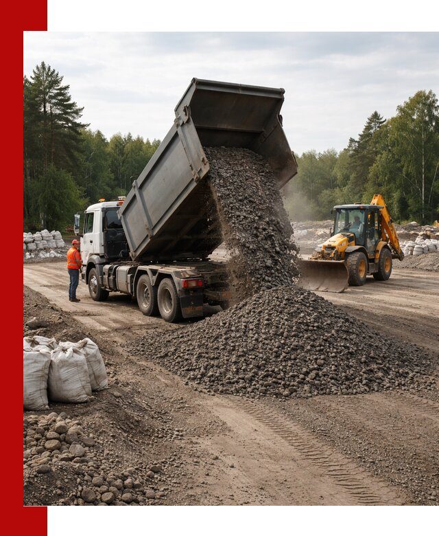 Доставка дробленого асфальта в Северодвинске для дорожных работ