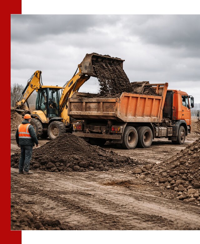 Вывоз грунта и строительного мусора в Северодвинске грузовыми самосвалами