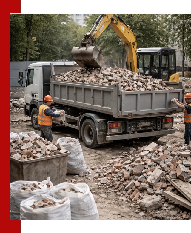 Вывоз строительного мусора в Северодвинске с самосвалами и контейнерами